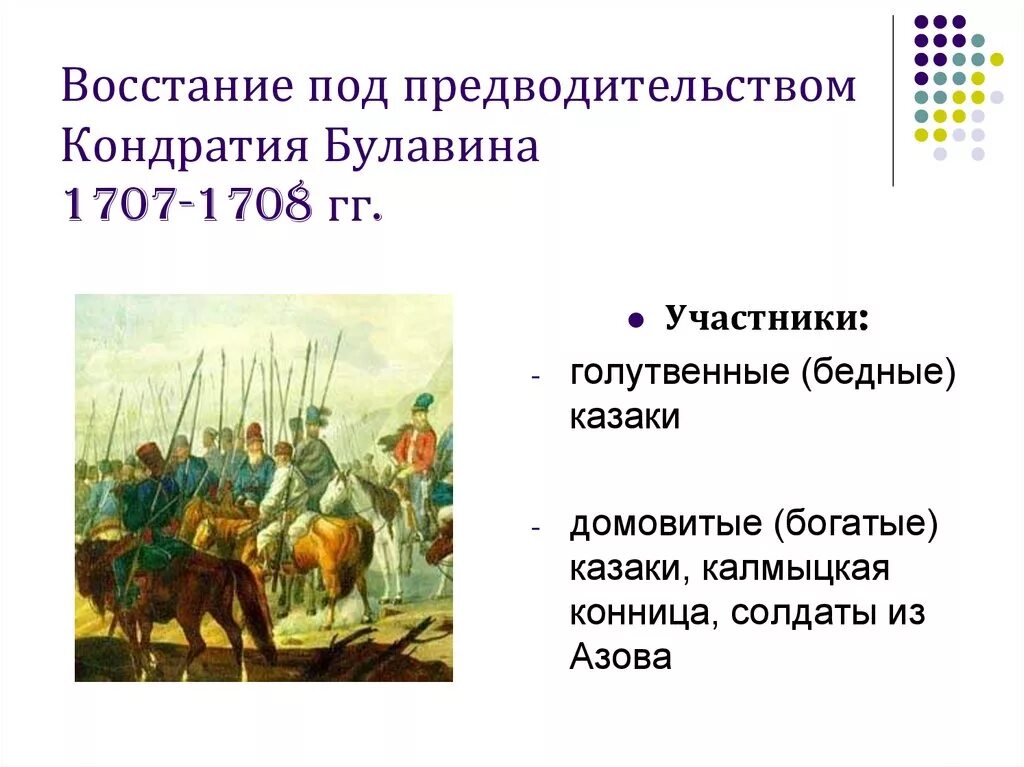 Восстание Кондратия Булавина 1707-1708. Итоги Восстания Булавина 1707-1708. 1707-1708 – Восстание Кондратия Булавина 1707-1708. Восстания Кондратия Булавина 1707-1709. Восстание 1707 1708 гг участник