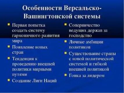 Версальско вашингтонской системы международных