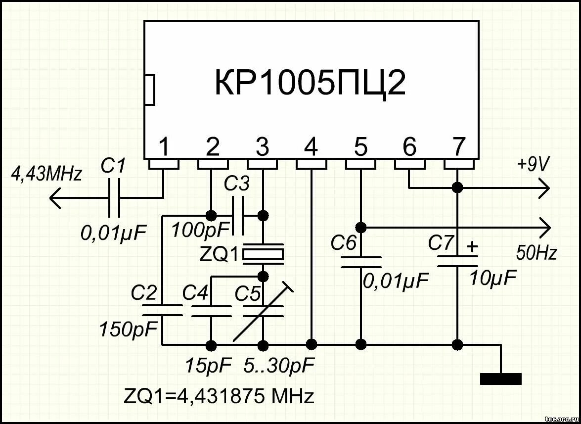 1 4 43 4. Кр1005пц1 схема включения. Генератор импульсов 50 Гц схема. Генератор кварцевый на микросхеме кр159нт1б. Генератор на 20 МГЦ на микросхемах.