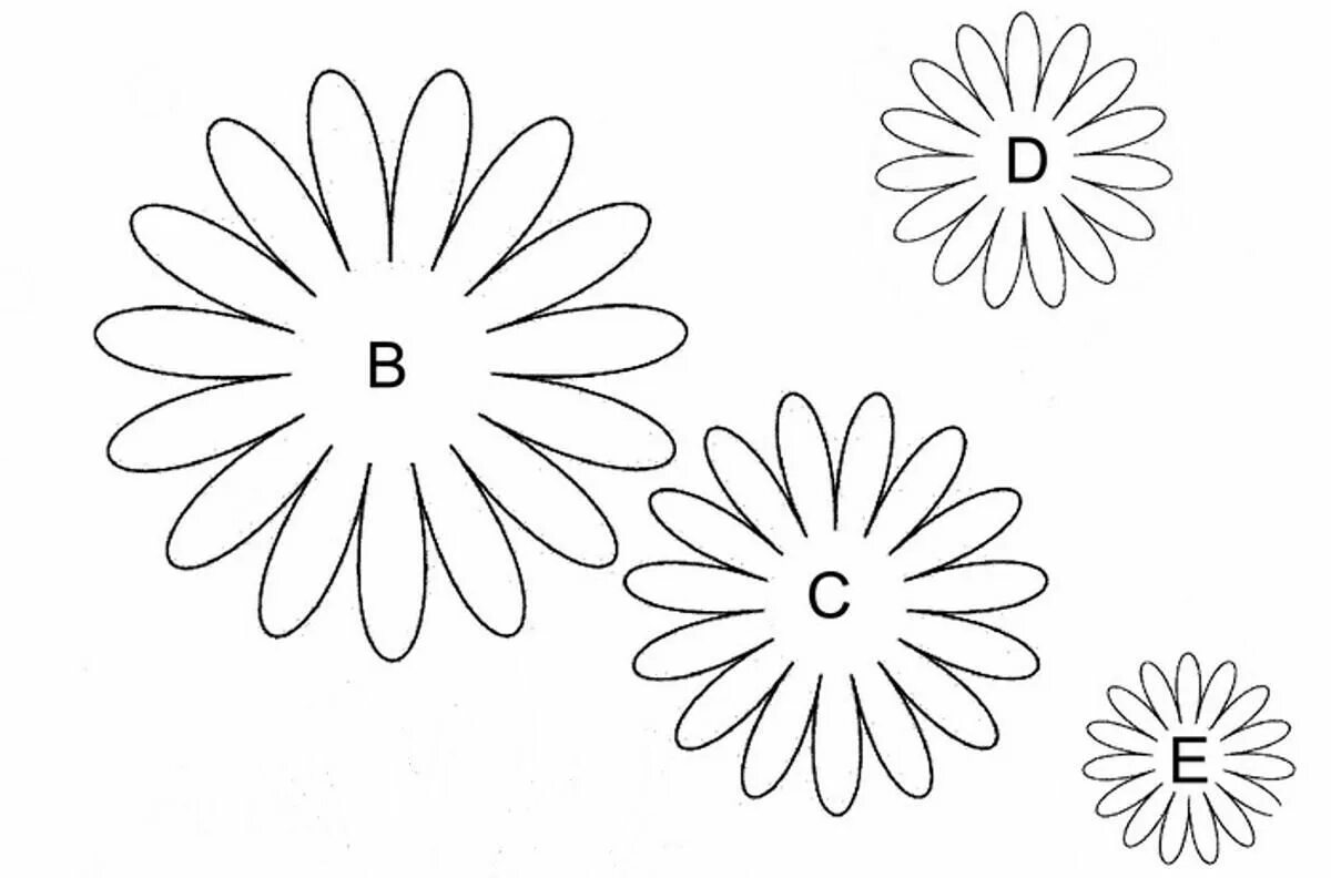 Ромашки для вырезания. Цветы трафарет для вырезания. Шаблон цветов для аппликации. Ромашка трафарет.
