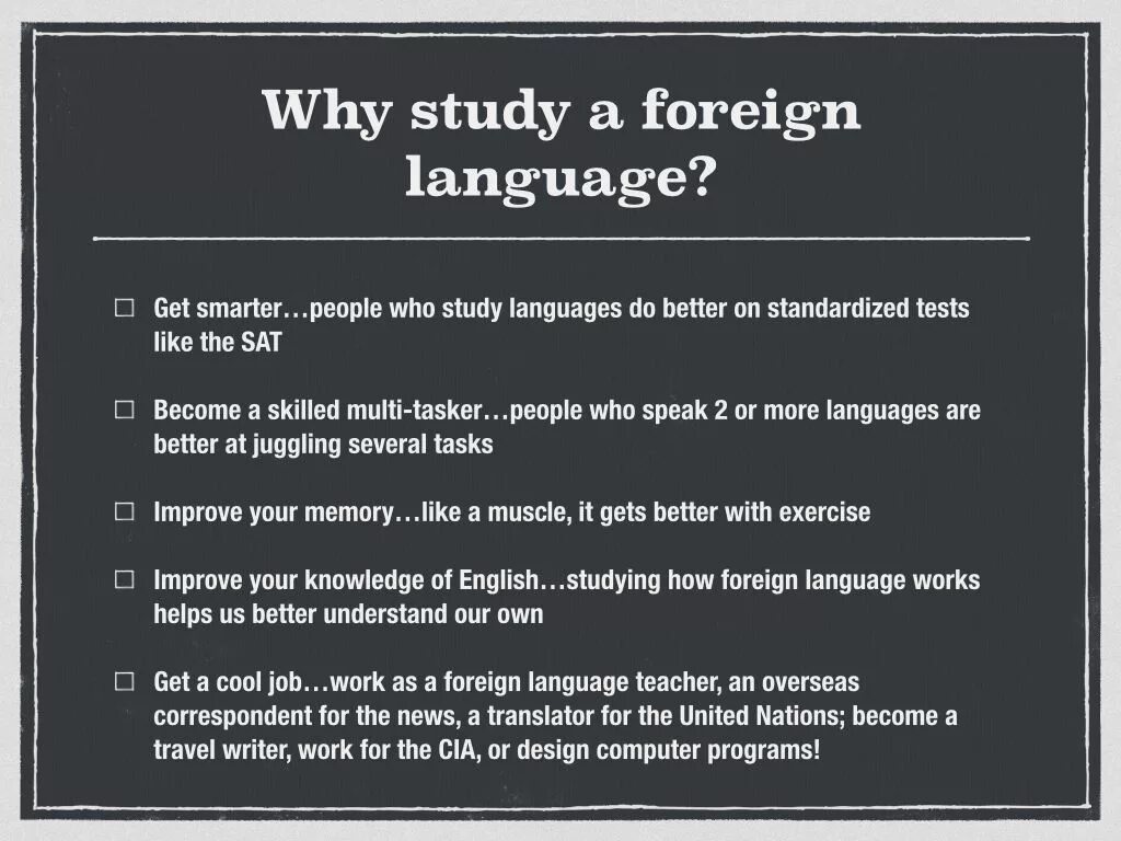 Why people learn foreign languages