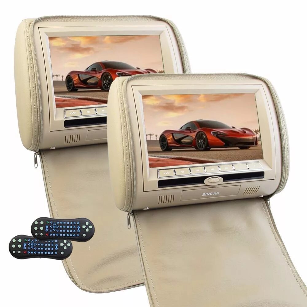 Подголовники с монитором купить. Headrest car DVD Player подголовник. Автомобильный монитор Pillow TFT LCD. 9 Inches Headrest TFT LCD Monitor. Headrest car Monitor.