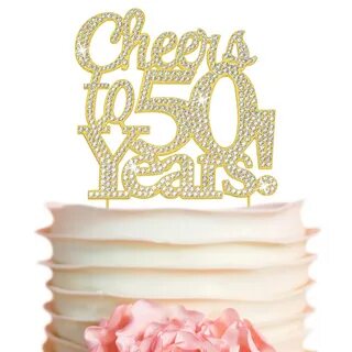 50 Cake Topper Ranking TOP3 - Premium Gold or 50th Anniversa Birthday Metal...