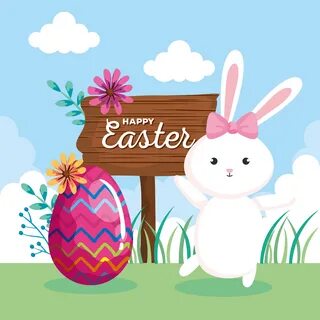 Download the happy easter card with rabbit and egg 2543321