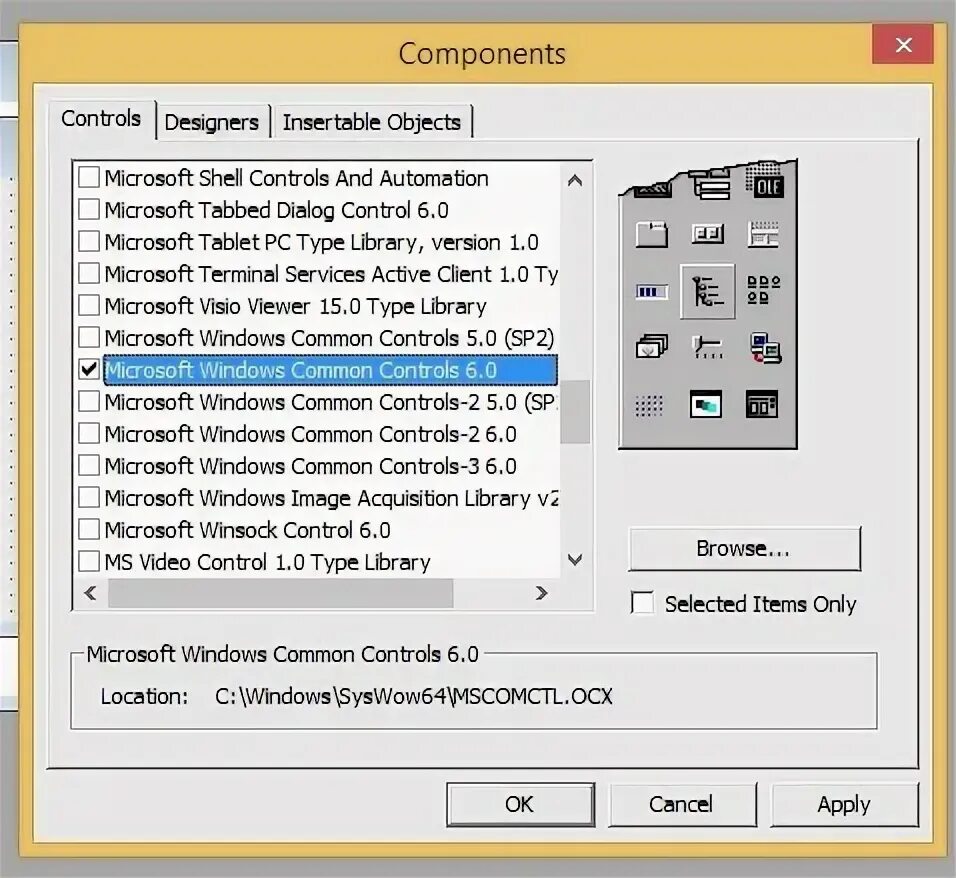 Dialog controls. Dialog controls