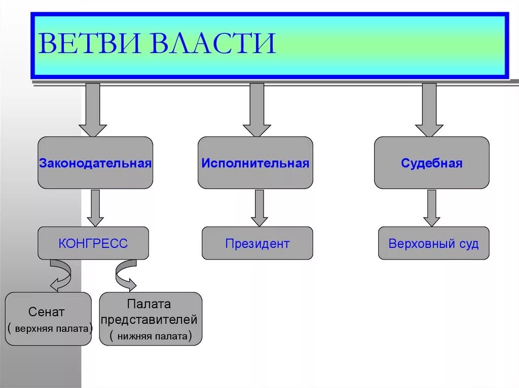 Характеристика ветвей власти