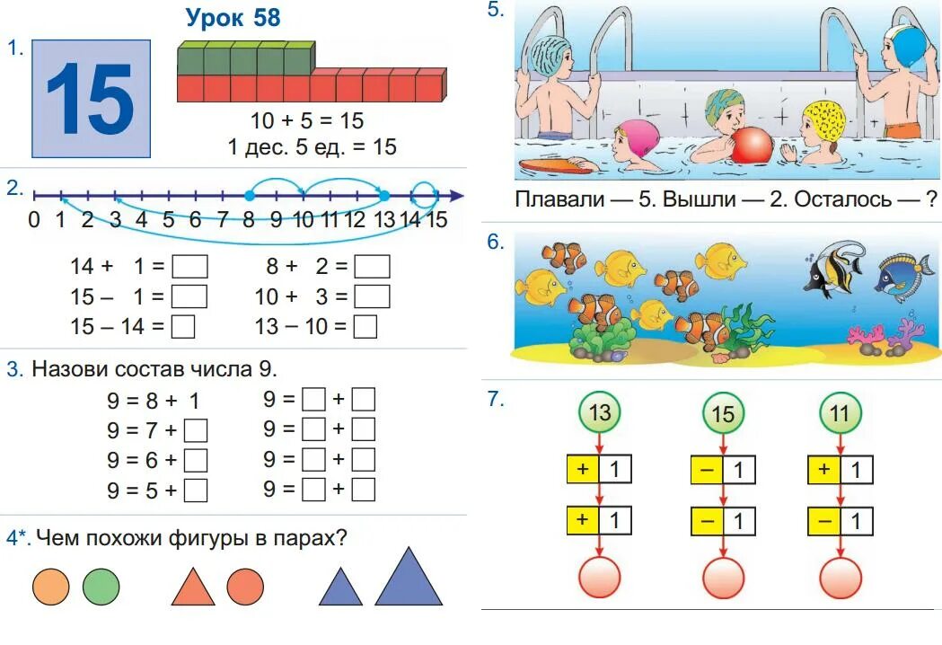 Математика 2 класс часть 3 урок 15. Урок число 15. Состав числа 15. Состав числа программа. Цифра 15 математика.