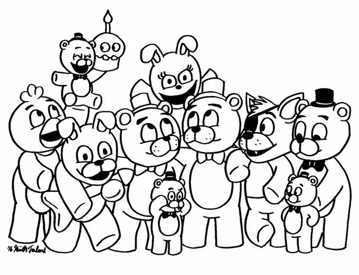 Аниматроники раскраска для детей распечатать Fnaf Coloring Sheets K5 Worksheets Libro de colores, Freddy para colorear, Fnaf