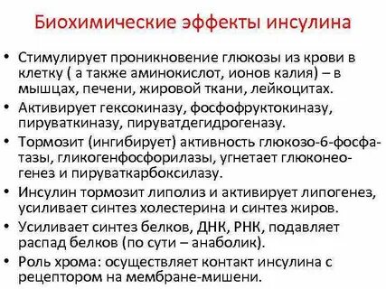 Инсулин функции