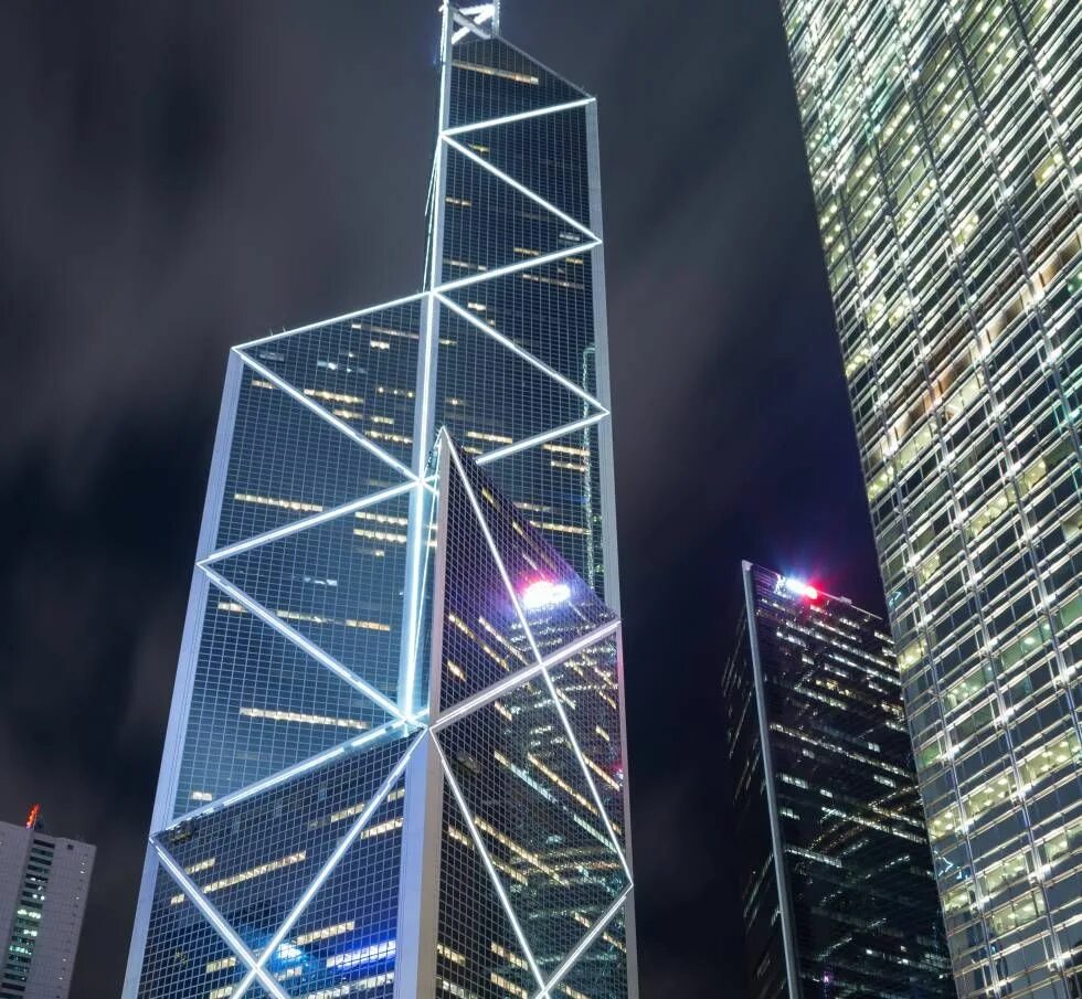 Башня гонконга. Bank of china tower gonkong. башня банка китая бэй юймин. китайский банк в гонконге. юймин бэй – башня банка китая (гонконг),.