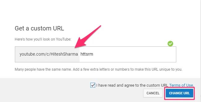 Name youtube url name