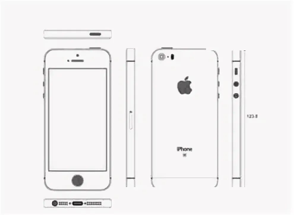 Apple iPhone 5 - 2D-чертеж - 45989 - Model COPY - Русский