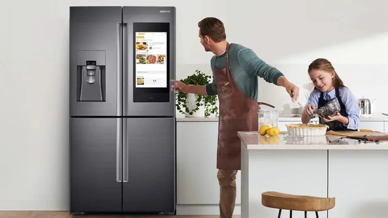 Next to the fridge