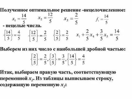 Получение оптимального решения