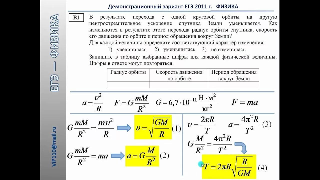 Ускоренного освоения демонстрационный вариант. ЕГЭ физика. Переход с одной круговой орбиты на другую. Физика решение задач на движение спутников. В результате перехода с одной круговой орбиты на другую.