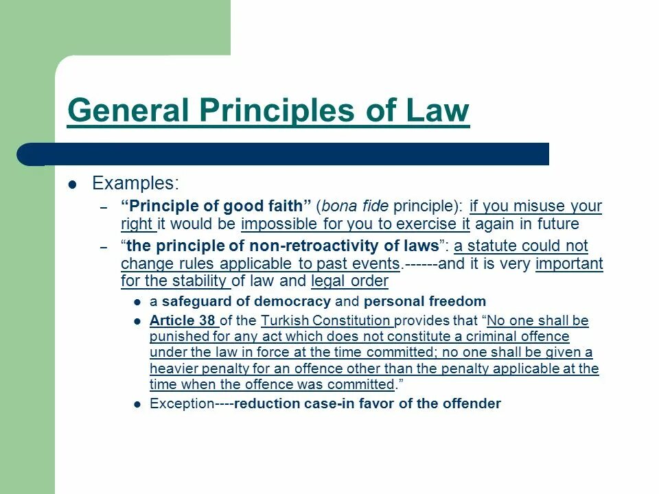 Example of principles. General principles of law. civil law system. continental law. continental law system.