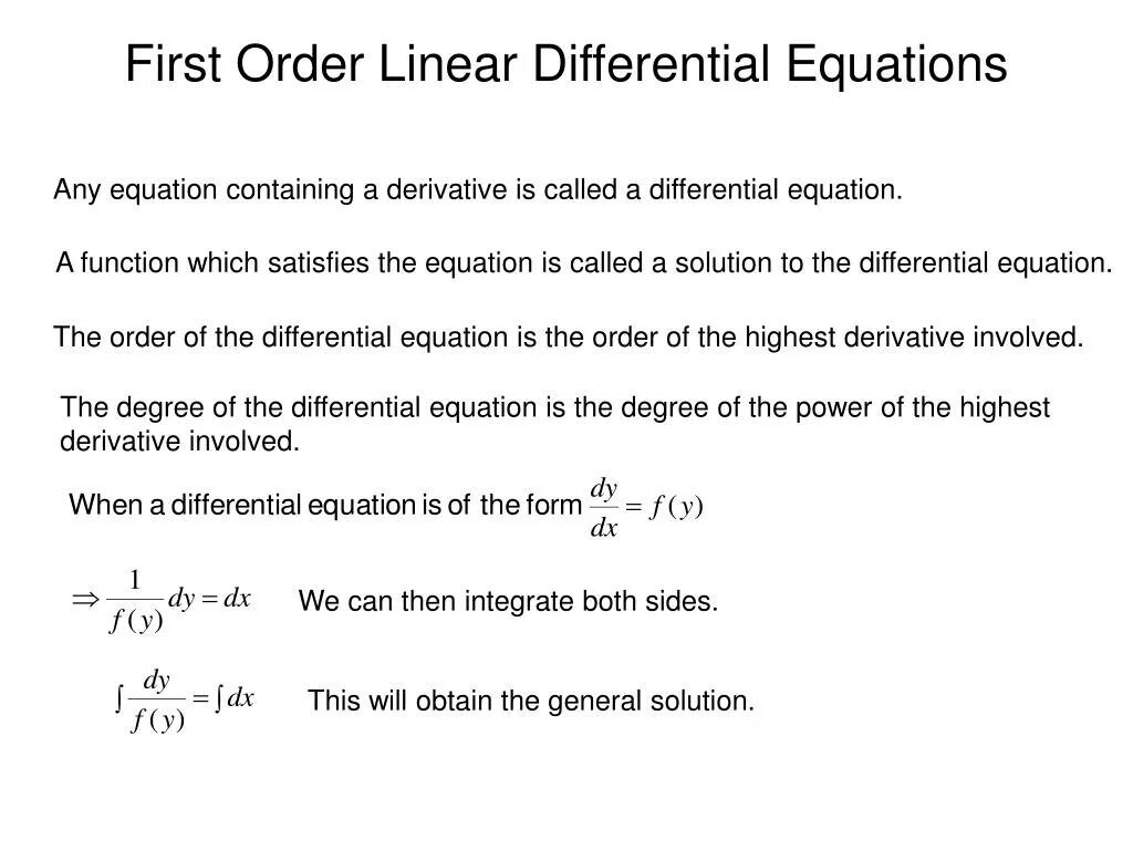 Linear Differential equation. First order Differential equations. Non Linear second order Differential equation. Differential equation System.