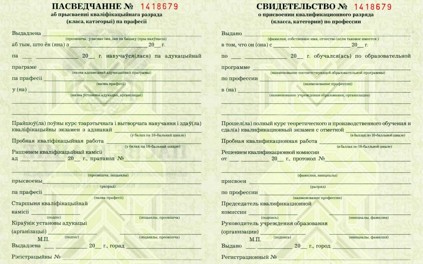Дубликат рб