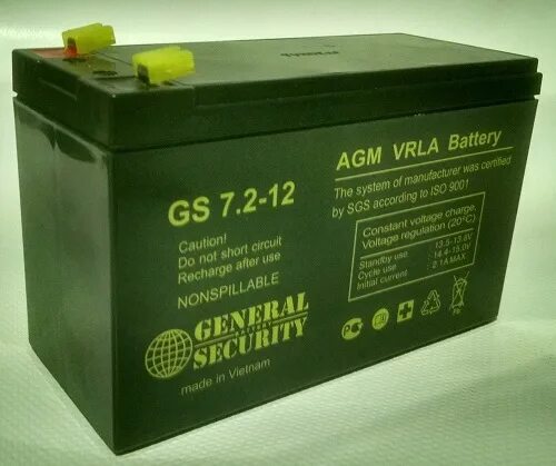 Купить аккумулятор 7 ампер. Аккумулятор AGM VRLA Battery GS 7.2-12. Аккумулятор 12в 7,2а·ч (GS 7.2-12) AGM. Аккумулятор GS 7-12 KL. Аккумулятор 12 вольт 2 Ач.