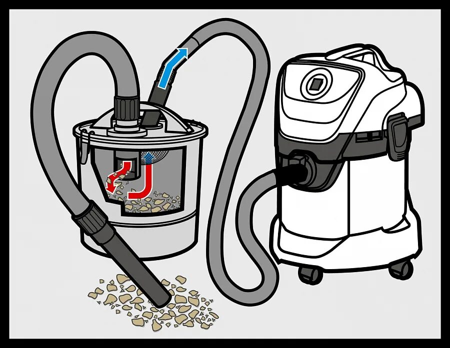 Как работает строительный пылесос