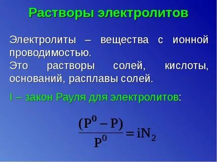 Раствор какого электролита
