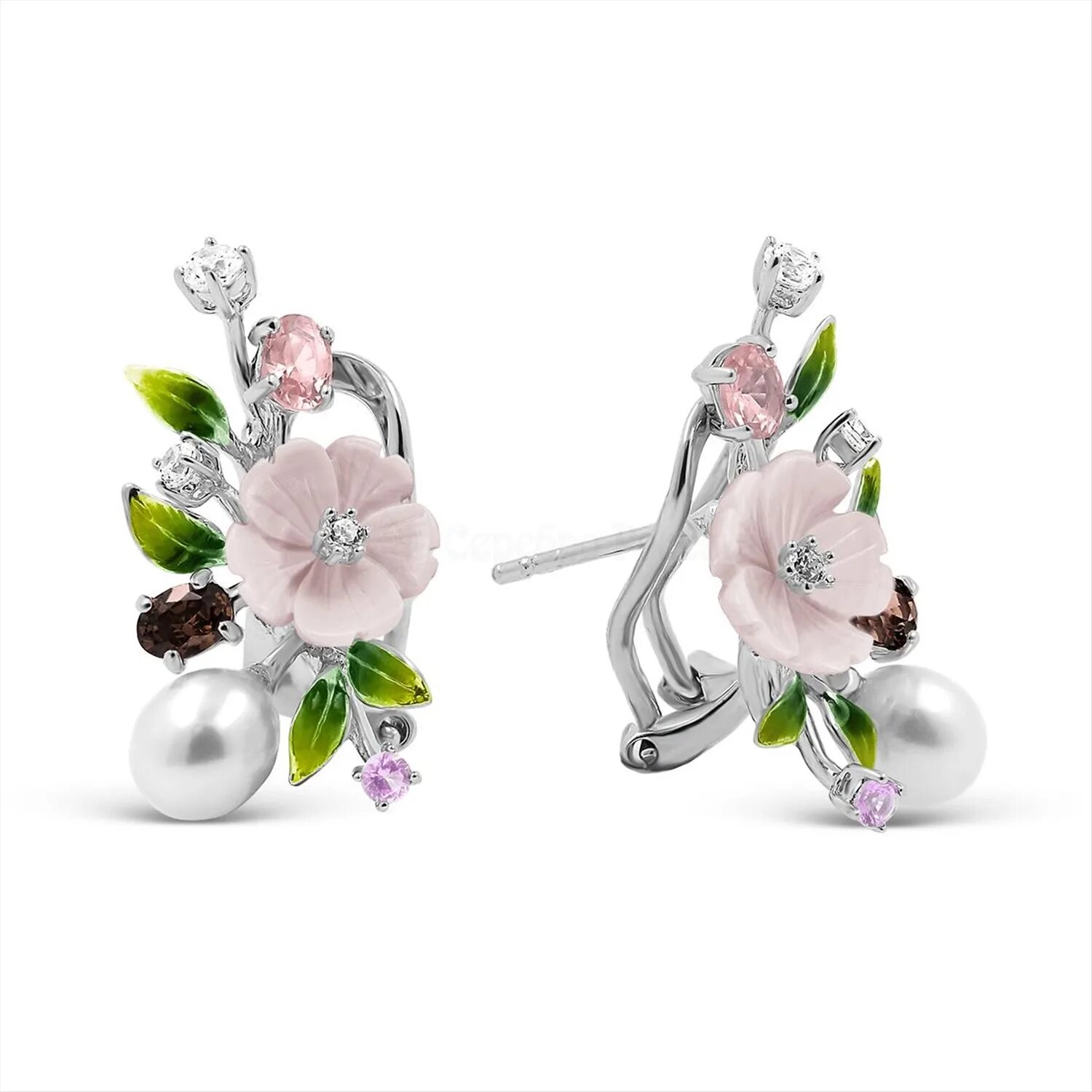 Серьги из серебра с эмалью артикул: 94024043