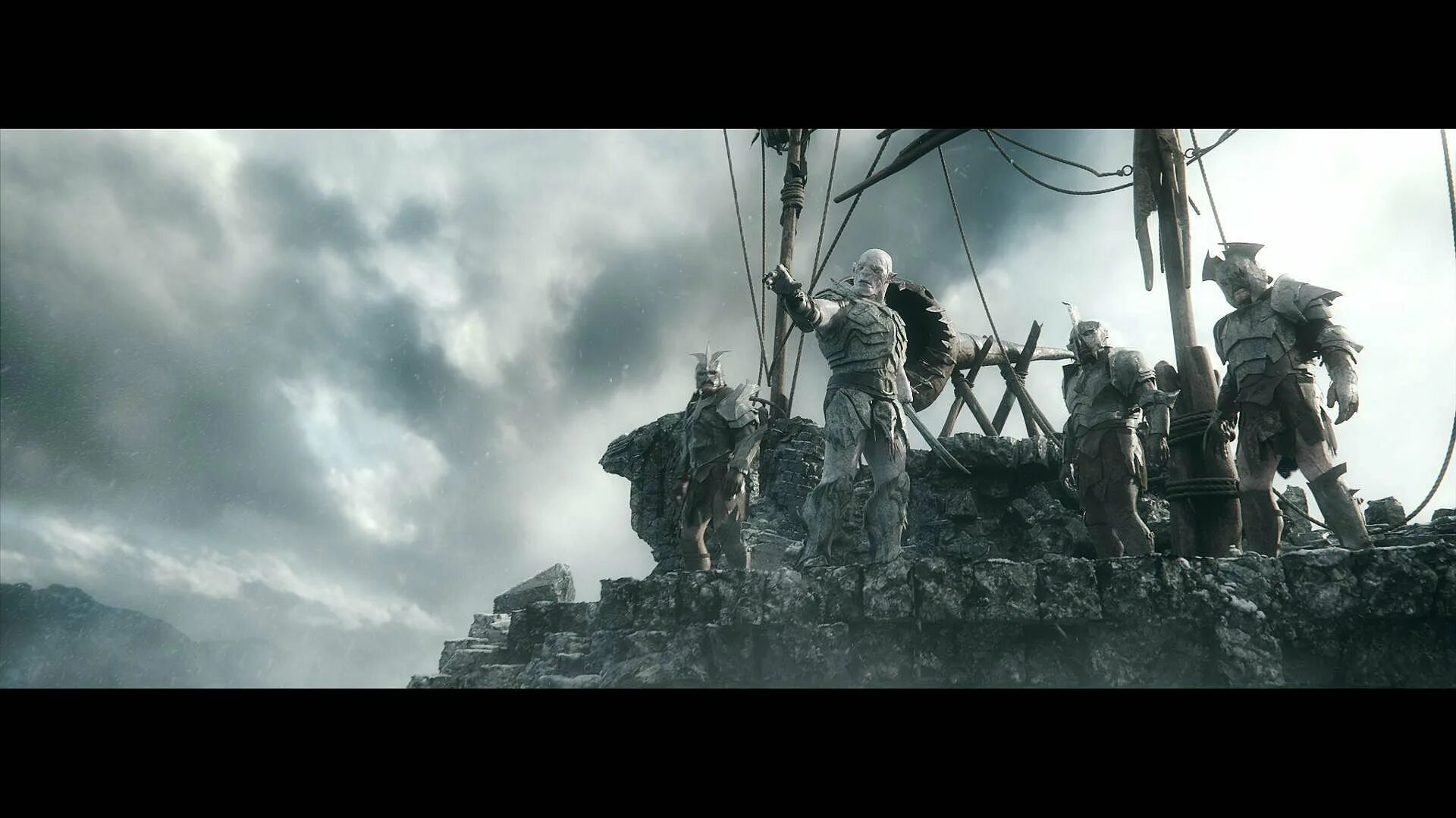 Битва пяти воинств орки. Властелин колец назгул и хоббиты. Хоббит битва за морию. Сильмариллион обои на рабочий стол. Азорок осквевернитель.