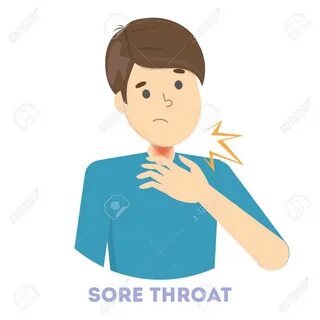 Guy with sore throat. 
