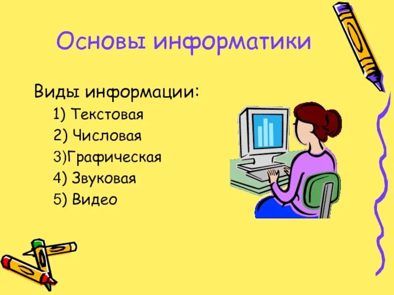 Информатика. Виды информатики. Виды информации в информатике. Виды информации для информатики