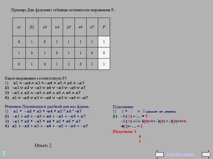 X1 x2 таблица истинности