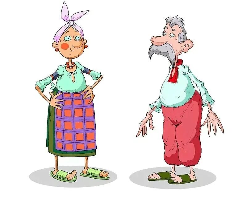 Веселые старички и старушки. Прикольные бабушка и дедушка. Бабушка и дедушка карикатура. Мультяшный старичок.