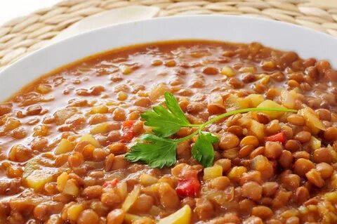 Чечевица с мясом и овощами