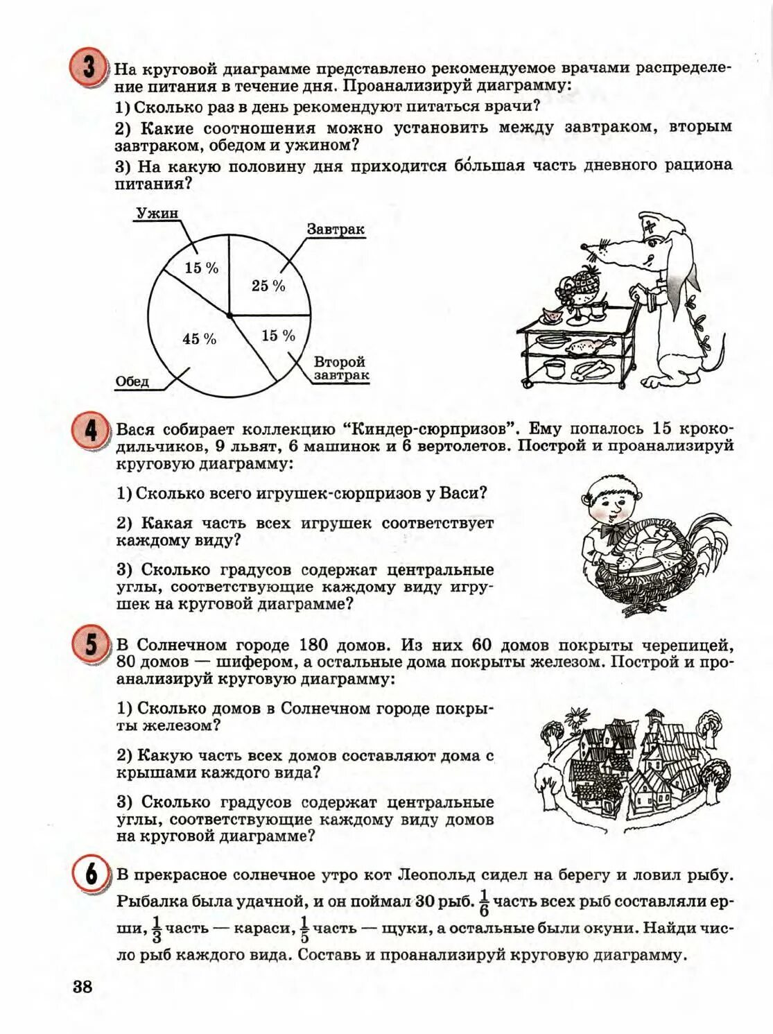 Каждому центральному углу соответствует