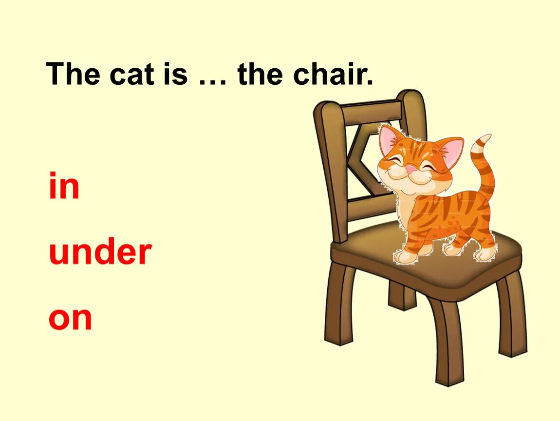 It s on the chair. Предлоги in on under. Английские предлоги in on under. Предлоги in on under next to. Предлоги in on under by at.