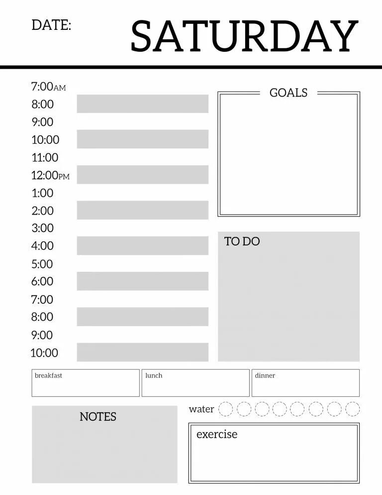 Daily Planner. Daily Planner для печати. Daily Planner шаблон.