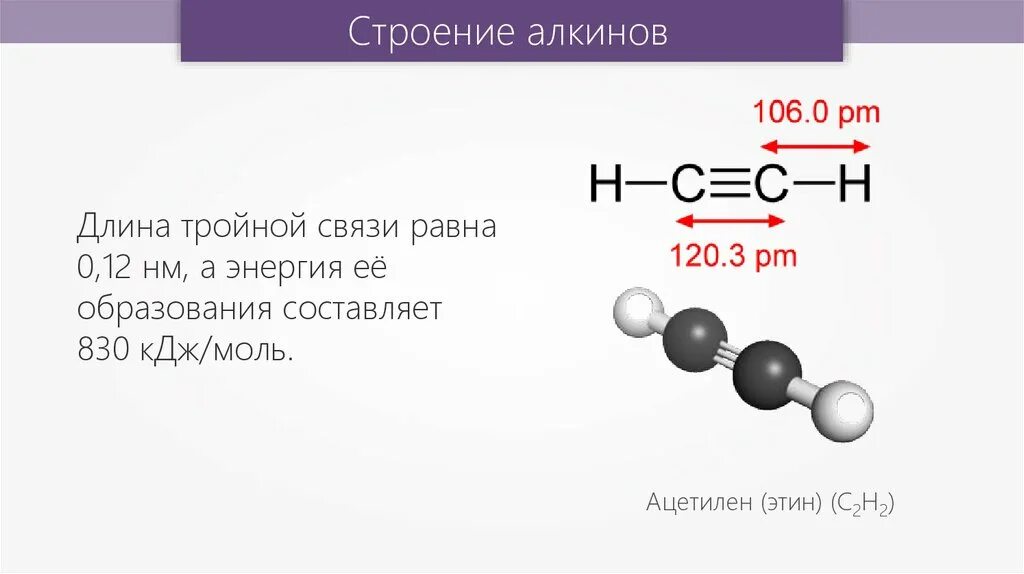 Какая связь между атомами углерода. Строение на примере ацетилена. Строение алкинов на примере ацетилена. Алкины строение тройной связи. Пространственное строение молекулы Алкины.