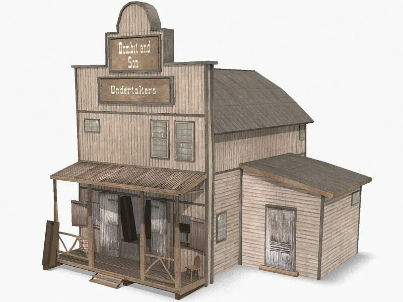 Моделька здания на диком западе. Building wild. Здание корпорации в глуши. Building wild. Деревянный дом дикий запад 3d модель.