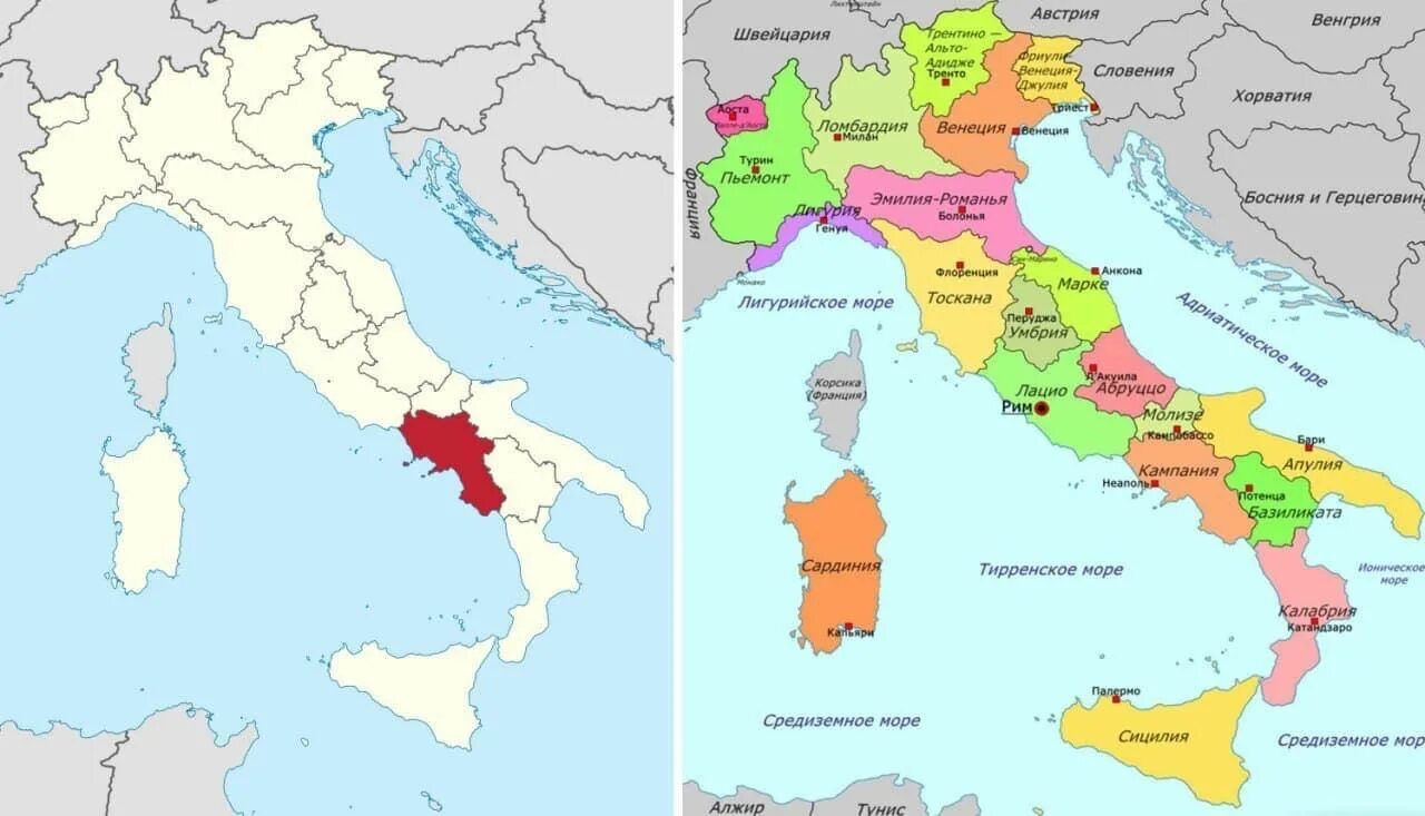 Политическая карта Италии. Карта Италии с граничащими государствами. Италия на политической карте. Границы Италии на карте. Италия страна на карте