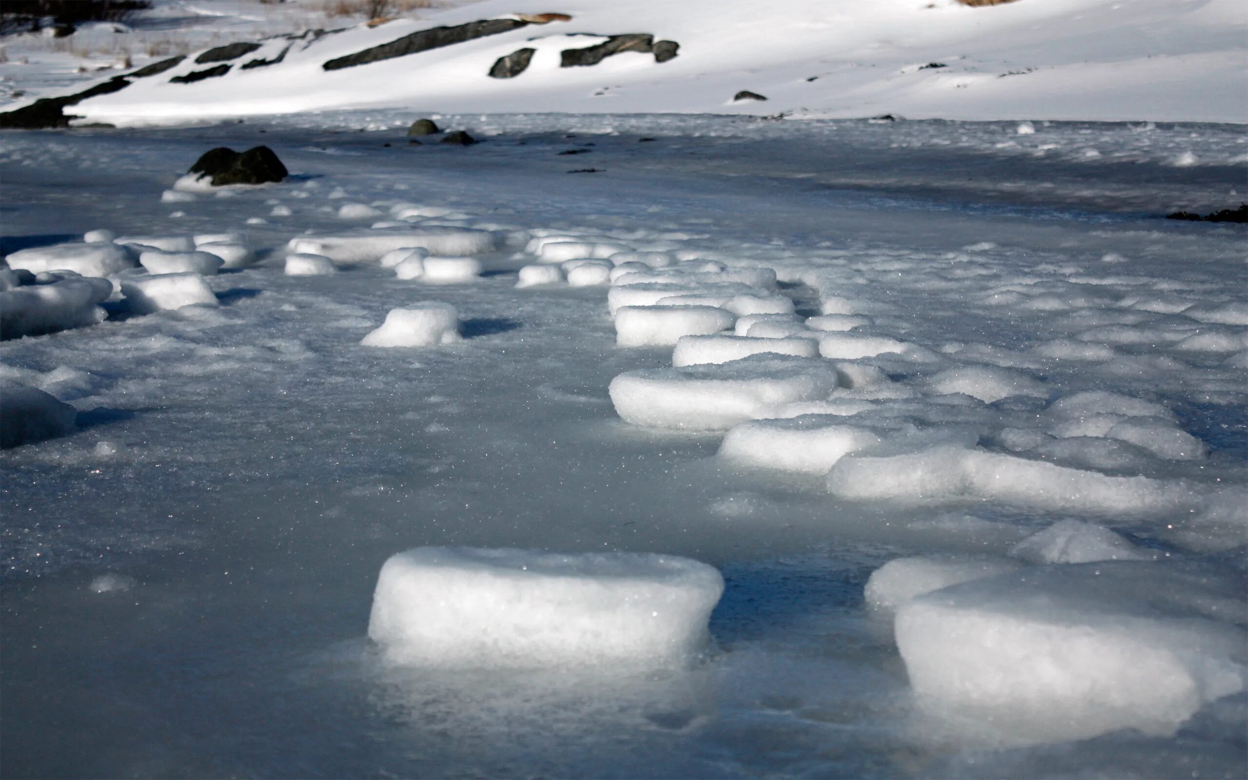 Лед на реке. Снег и лед. Красивый лед. Дети на льду.