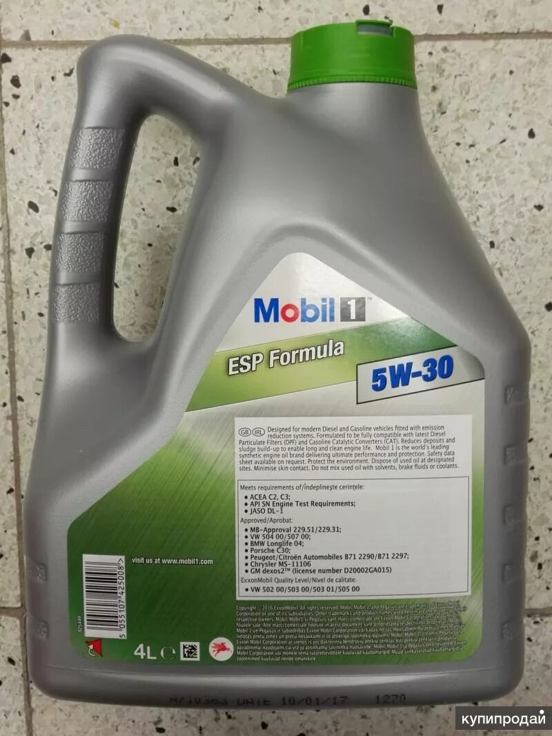 Mobil ESP Formula 5w-30. Mobil 1 ESP 5w-30 канистра. Mobil 1 ESP Formula 5w-30 допуски. Мобил 5w30 229.51. Масло с допуском 505.01