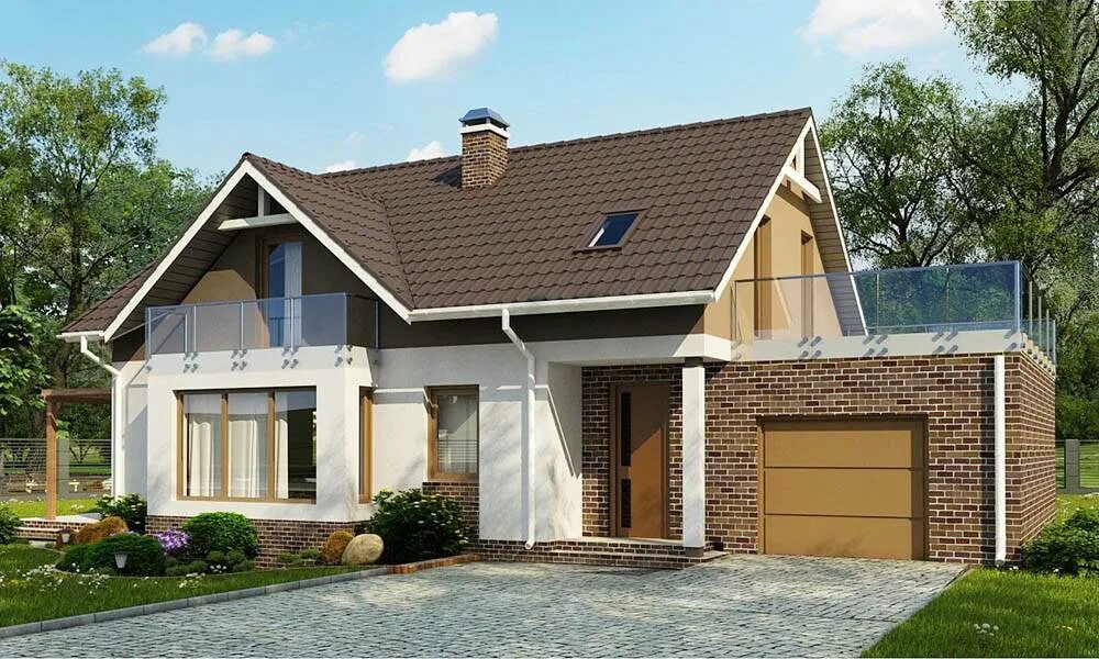 Дом с мансардой и террасой и гаражом 150м2. Проект z500 с мансардой. Гараж терраса и мансарда. Дом с мансардой и гаражом. Дом с гаражом и террасой.