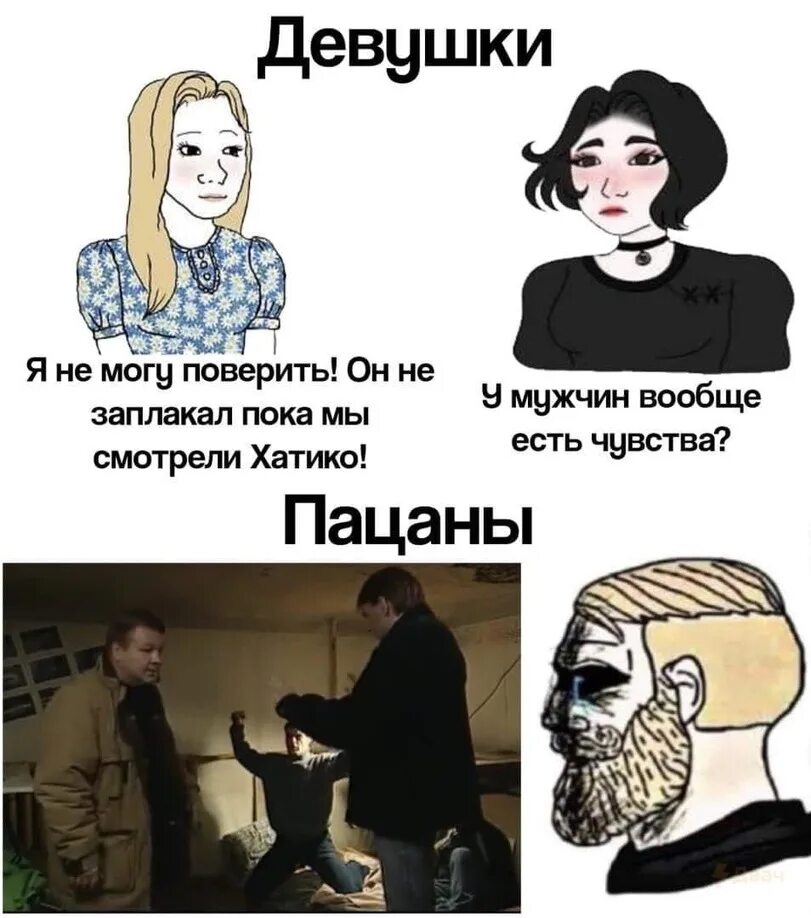 Мем пацаны вообще. Мемы про девушек. у мужчин вообще есть чувства мем. мемы про девушек и парней. мем у парней вообще есть чувства он.