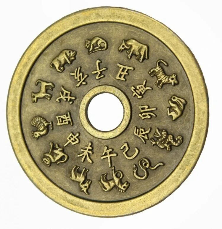Китайская монета фэн-шуй амулет. Китайская монета счастья «бык» (ЧОУ). Китайские монеты знаки зодиака. Китайская монета счастья Мао.