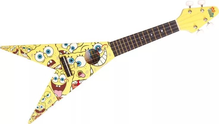 Spongebob ukulele. Spongebob sbuvoft &quot;v&quot; укулеле + чехол. укулеле flying v. чехол для flying v. сопрано гитара.
