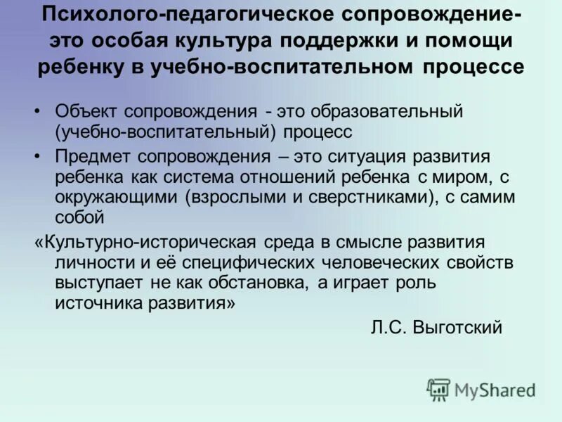 Социально педагогическая поддержка и сопровождение