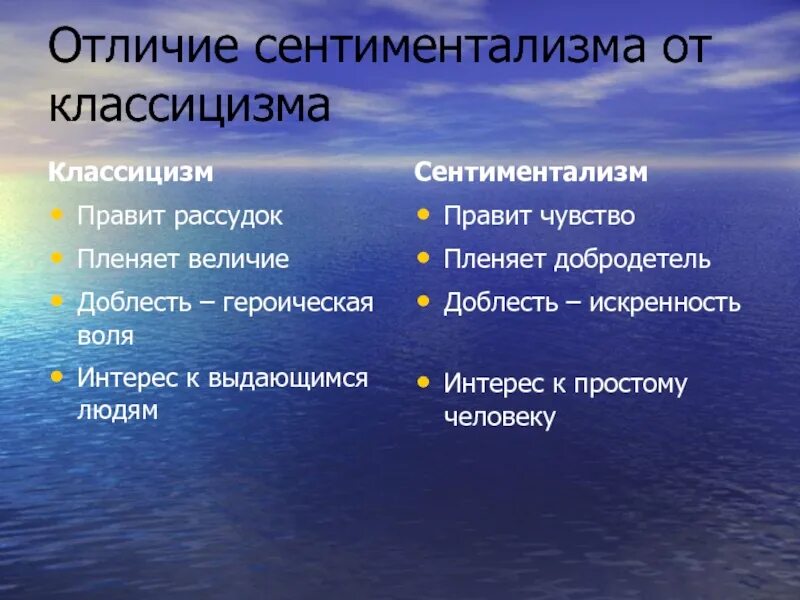 Контрольная работа классицизм и сентиментализм. Отличие классицизма от сентиментализма. чем отличается классицизм от сентиментализма. таблица отличие классицизма от сентиментализма. основные отличия классицизма от сентиментализма.