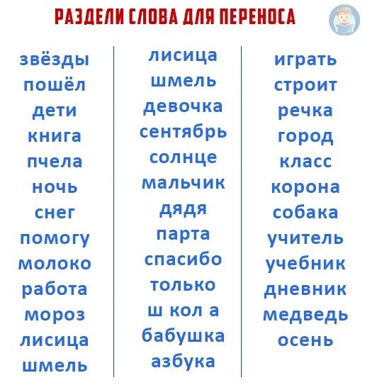 Слог деление на слоги перенос слов. Деление слов для переноса. Разделение слов для переноса. Деление слов на слоги и для переноса. Разделить слова для переноса.