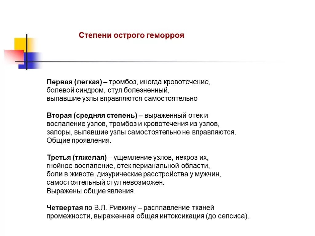 Степени острого геморроя. Острый и хронический геморрой стадии. Степени и стадии геморроя.