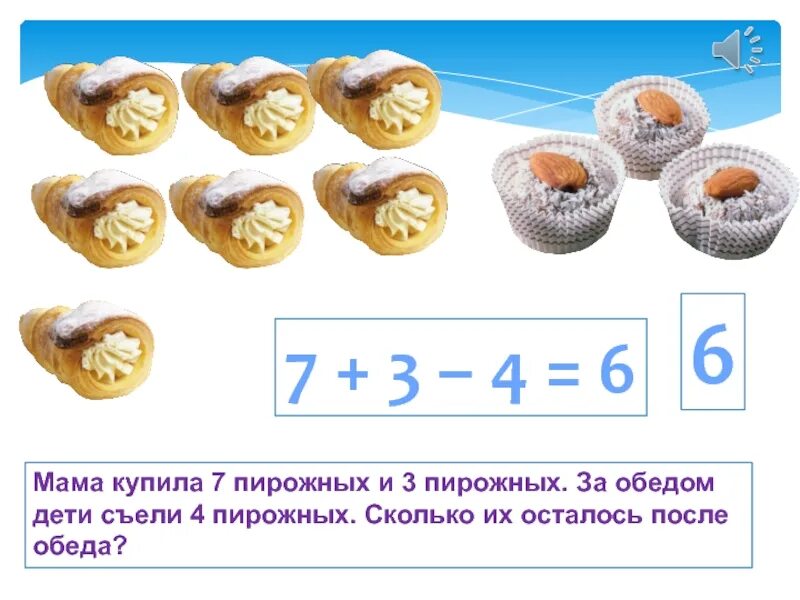 4 Пирожных. Сколько пирожных. 7 Пирожных. Математические пирожные. Мама купила 6 пирожных