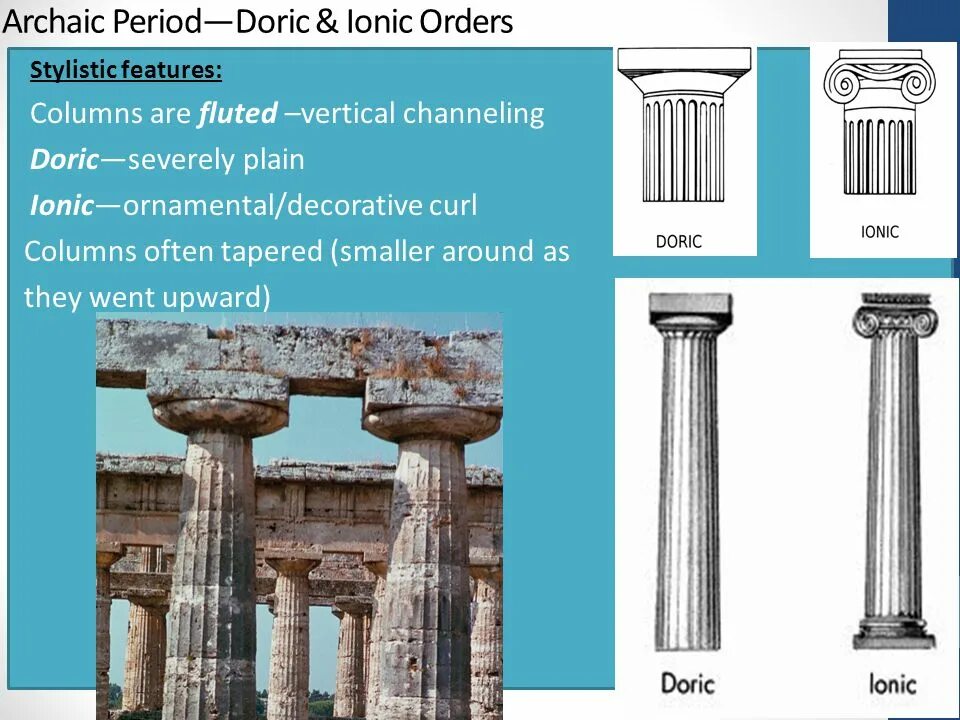 Урок повторение древняя греция. Doric column. Doric Architecture. Archaic Architecture. Темные века в древней Греции ордер.